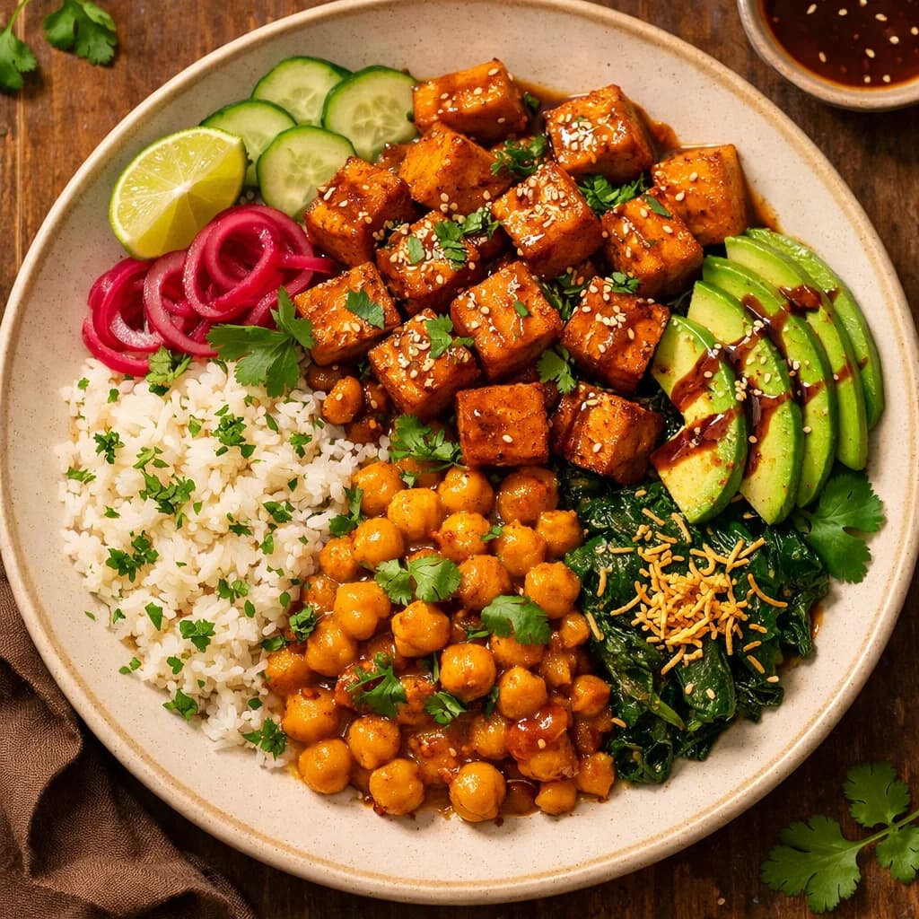 Tangy Tamarind Tofu Rice Bowl recipe