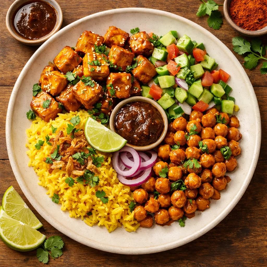Tangy Tofu Tamarind Rice Bowl recipe