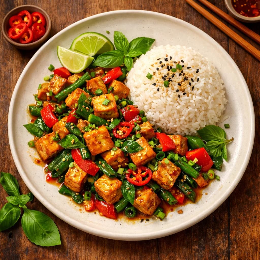 Thai Basil Tofu Stir-Fry recipe