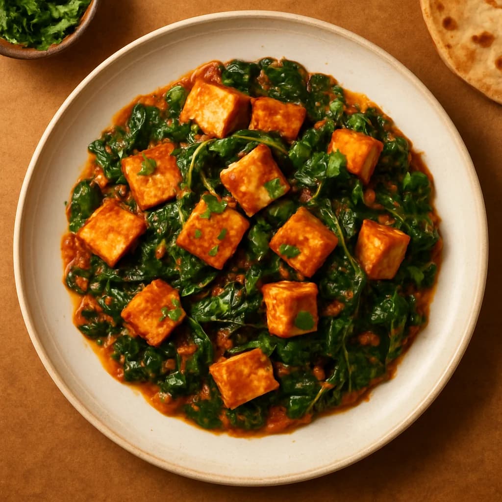 Tofu and Spinach Masala Stir Fry recipe