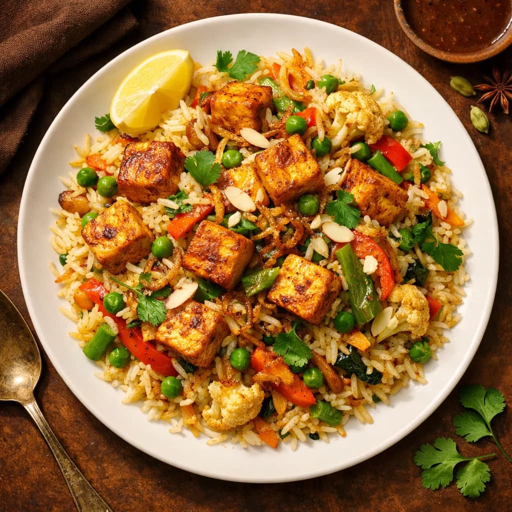 Tofu and Vegetable Biryani recipe