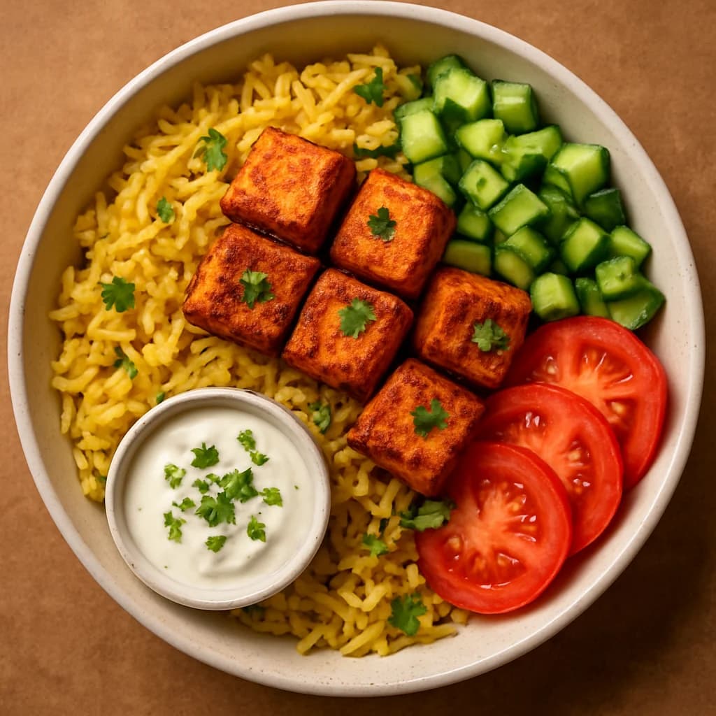 Tofu Tikka Rice Bowl recipe