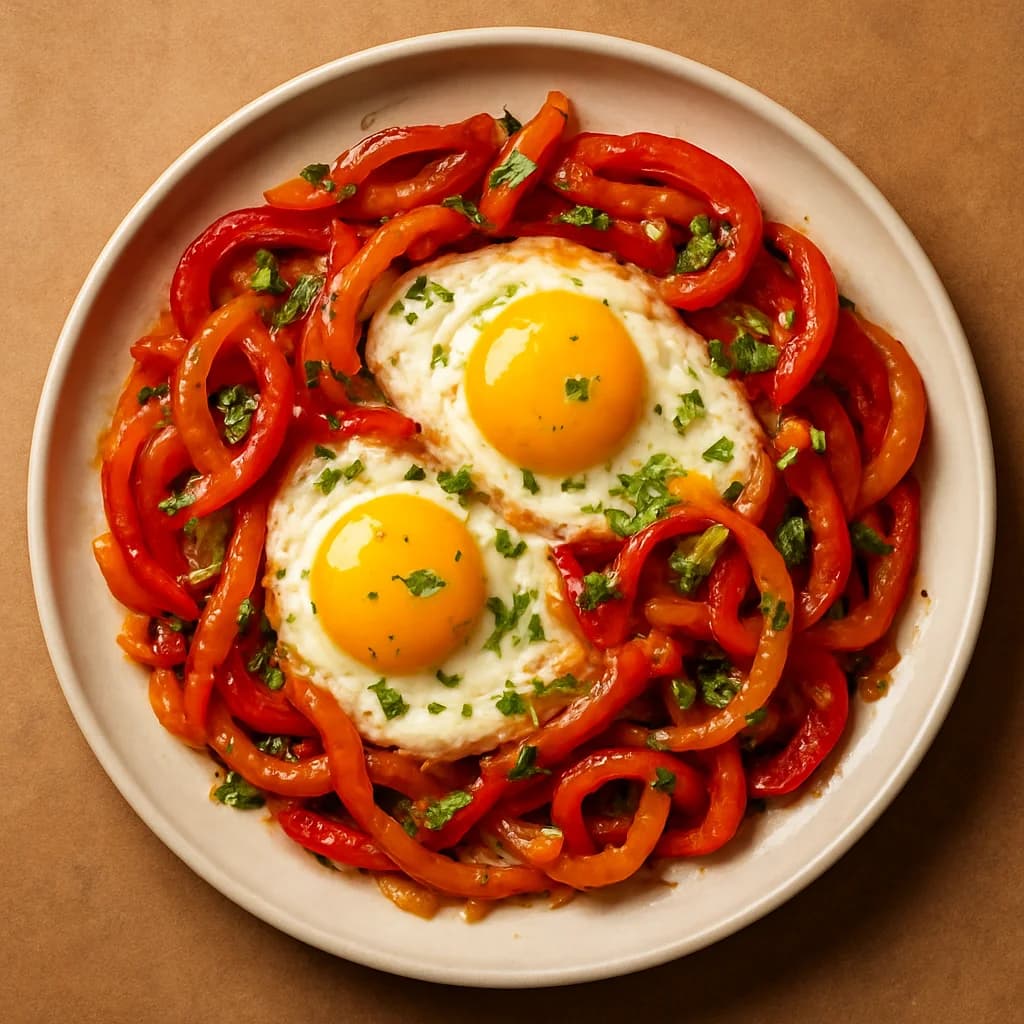 Zesty Bell Pepper and Egg Stir-Fry recipe