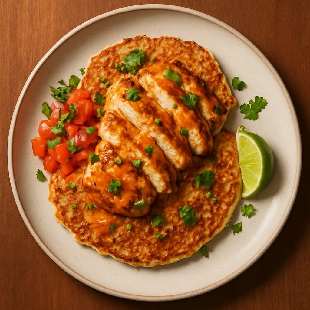 Zesty Chicken and Rice Pancakes recipe