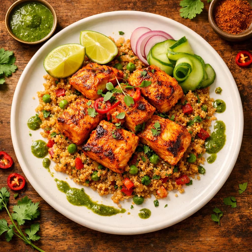 Zesty Fish Tikka with Spiced Quinoa recipe