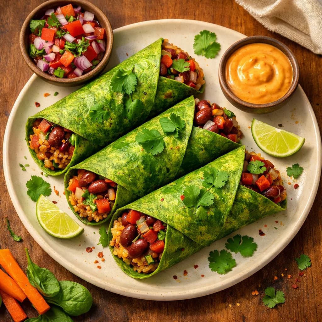 Zesty Rajma Spinach Wraps recipe
