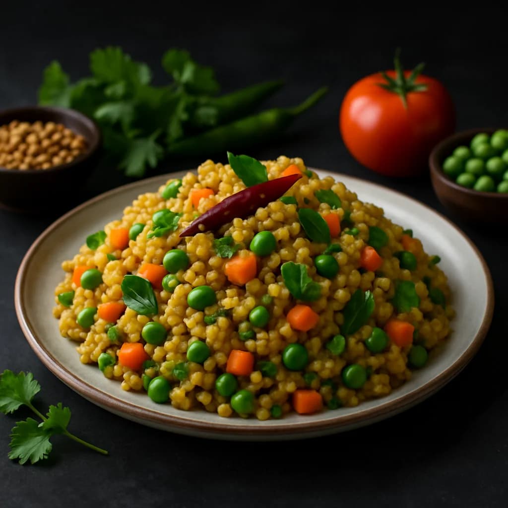Wholesome Lentil and Veggie Upma recipe