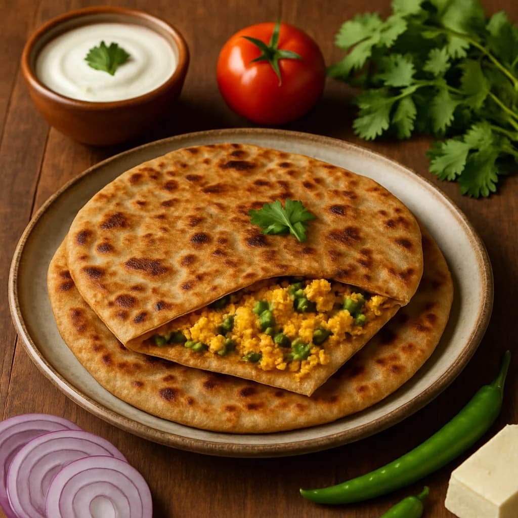 Wholesome Protein Tawa Paneer Paratha recipe