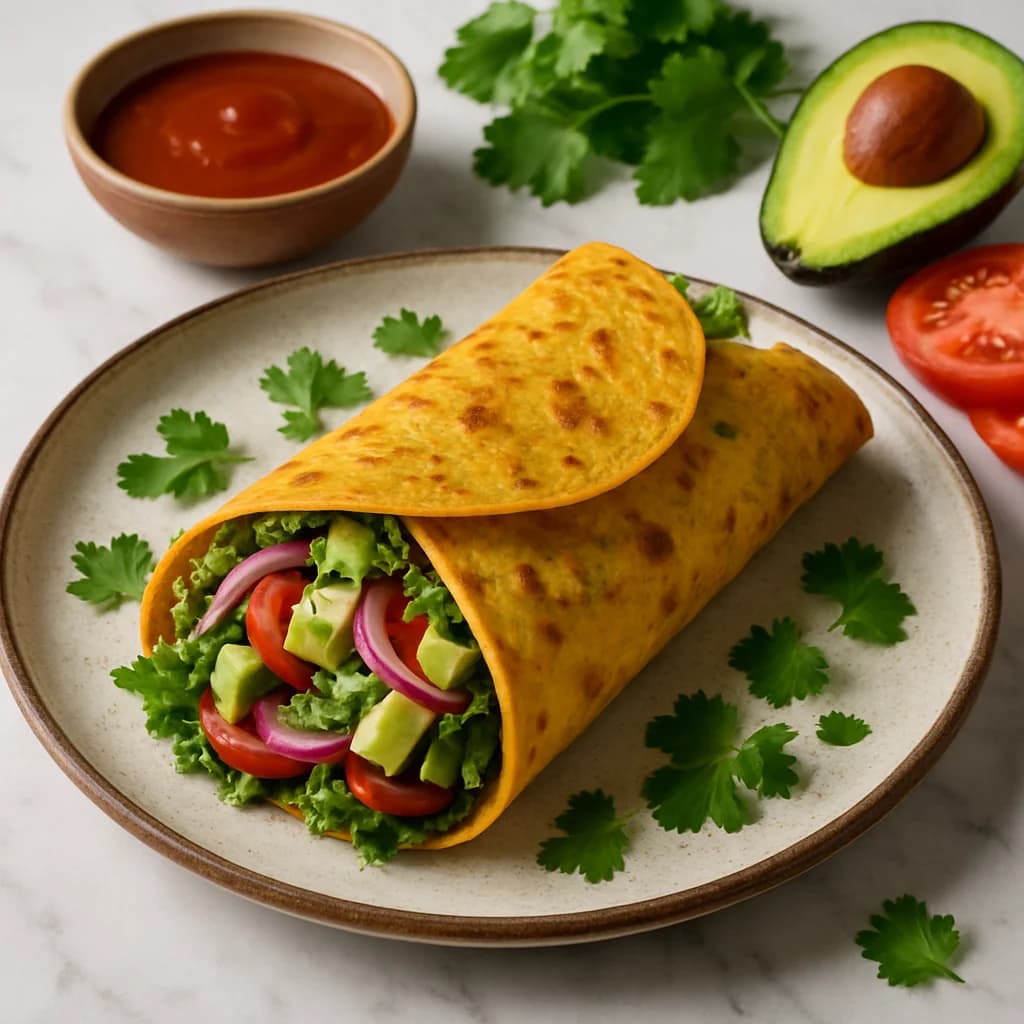 Wholesome Punjabi Besan Cheela Wrap recipe