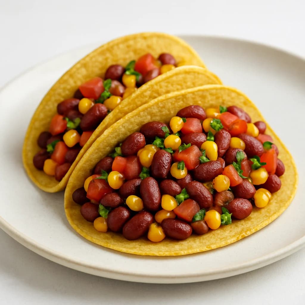 Zesty Vegan Bean and Corn Tacos recipe