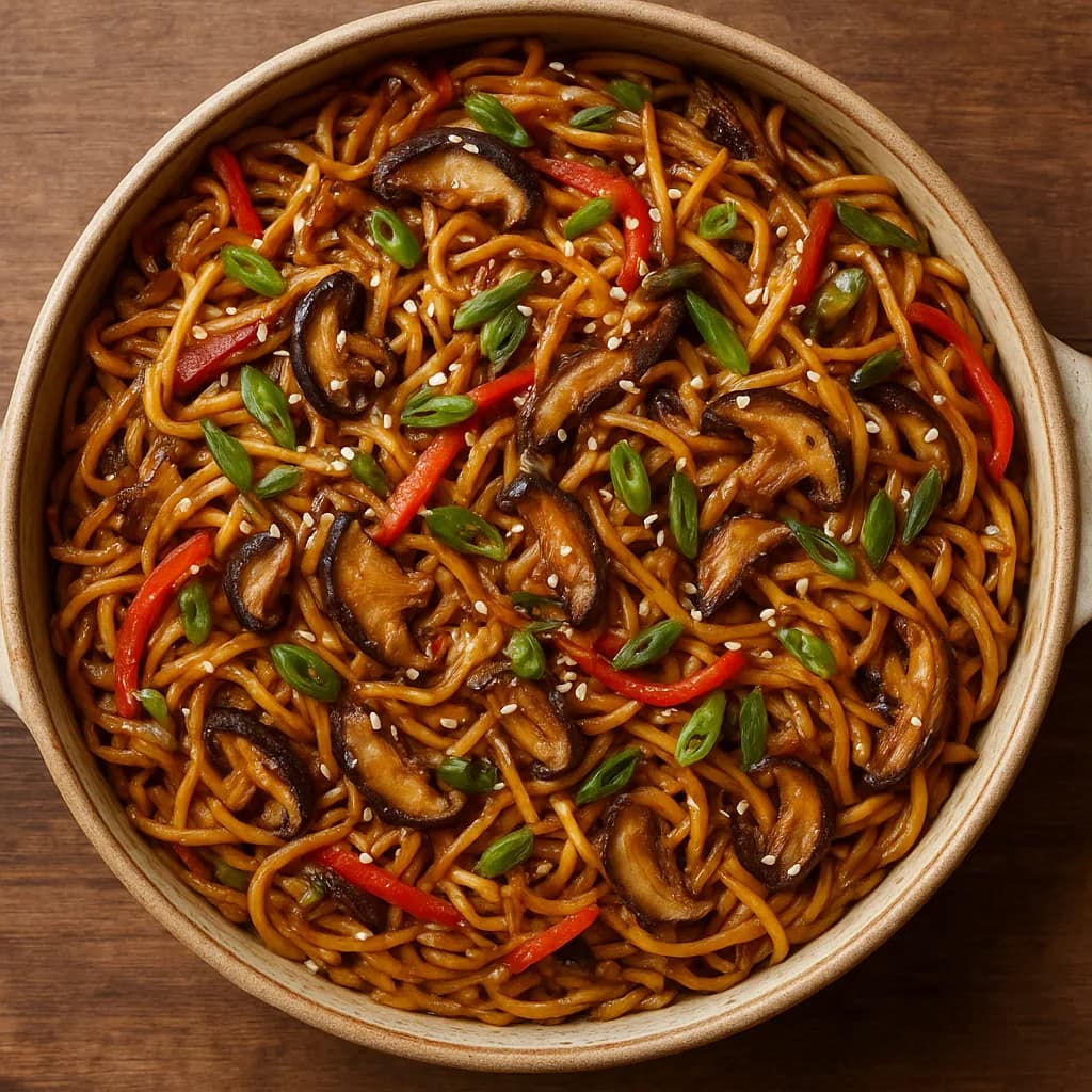 Asian Fusion Baked Noodles recipe
