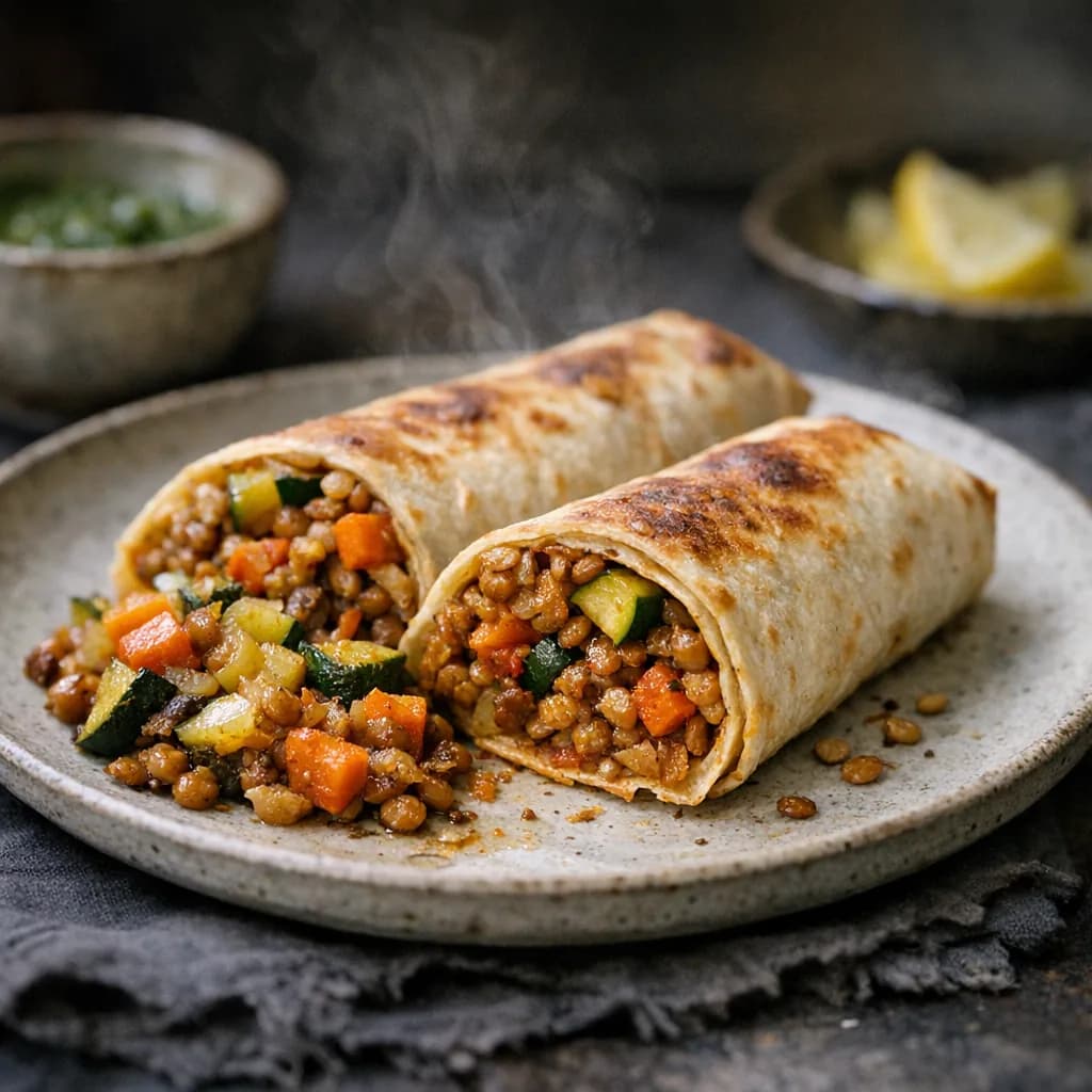 Baked Lentil and Vegetable Wraps recipe