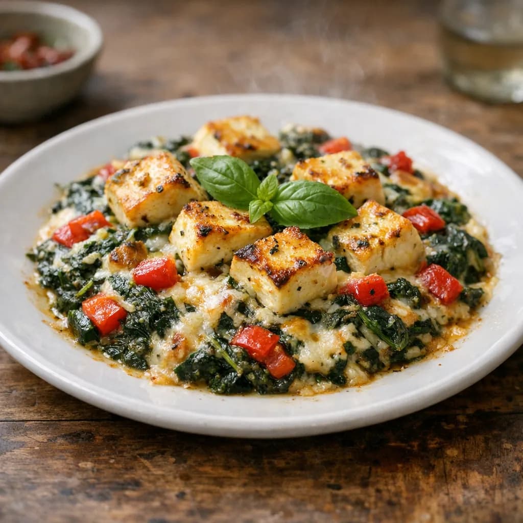 Baked Paneer Florentine recipe