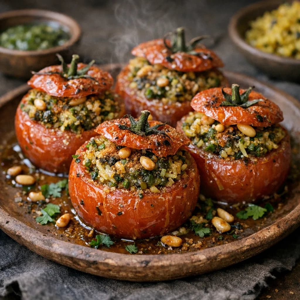 Baked Pesto-Stuffed Tomatoes recipe
