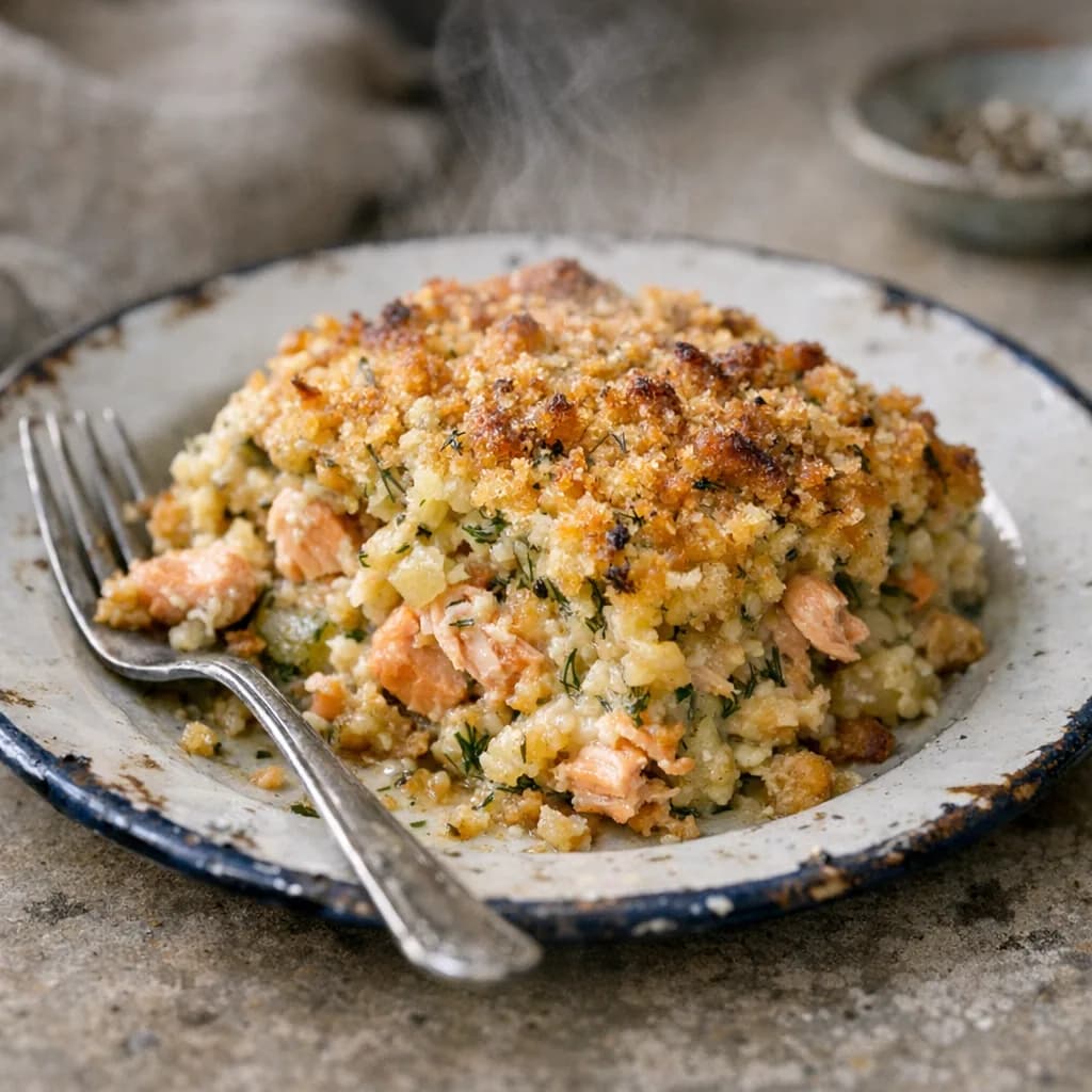 Baked Salmon and Dill Casserole recipe