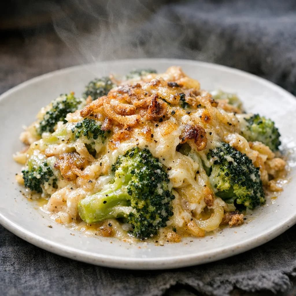 Cheesy Broccoli and Onion Bake recipe