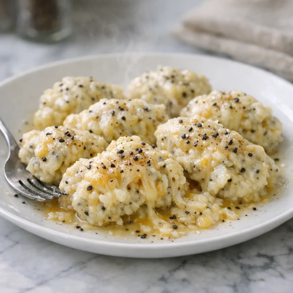 Cheesy Egg Drop Dumplings recipe