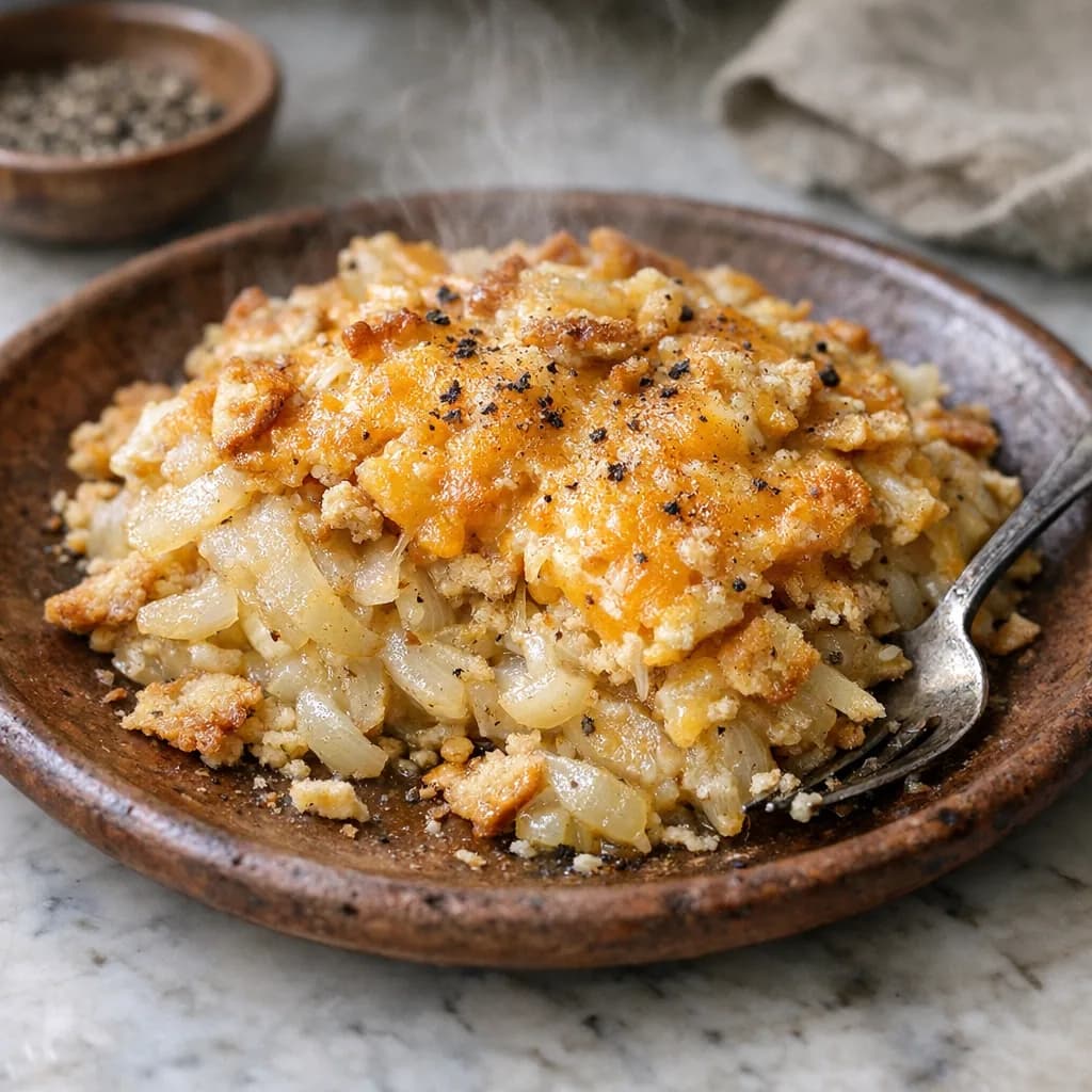 Cheesy Onion Cracker Bake recipe