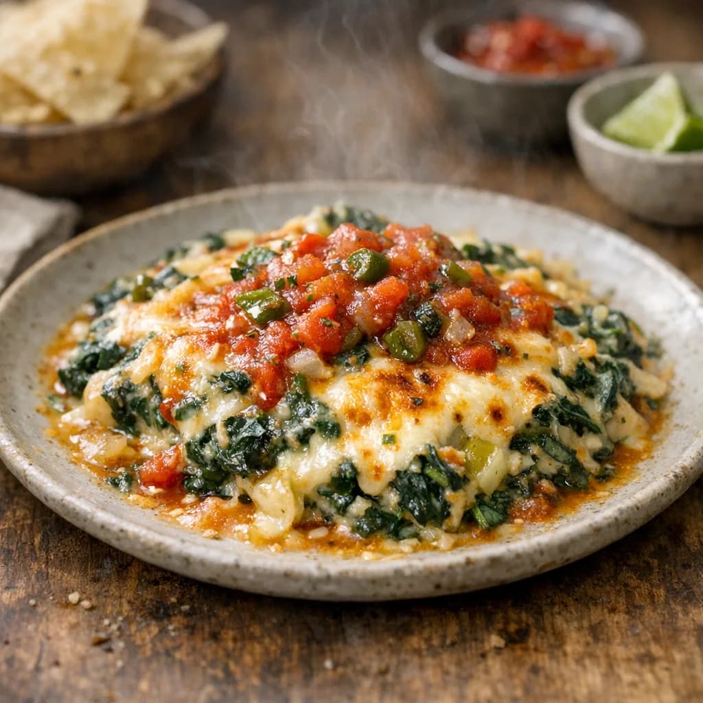 Cheesy Spinach Picante Bake recipe