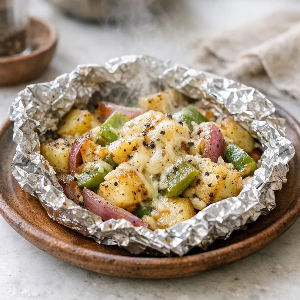 Cheesy Vegetarian Foil Packets recipe