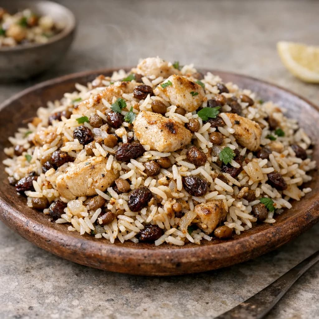 Chicken and Lentil Pilaf recipe