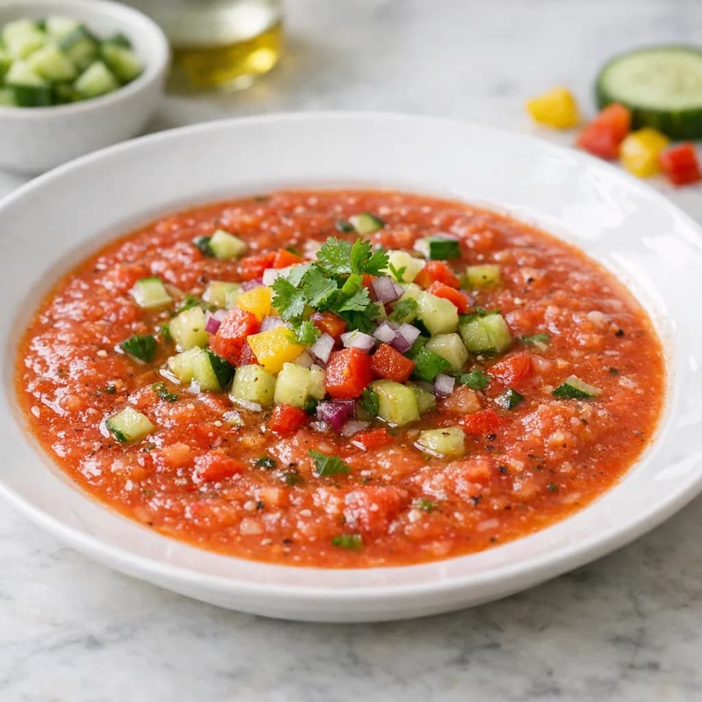 Chilled Vegan Gazpacho Bowl recipe