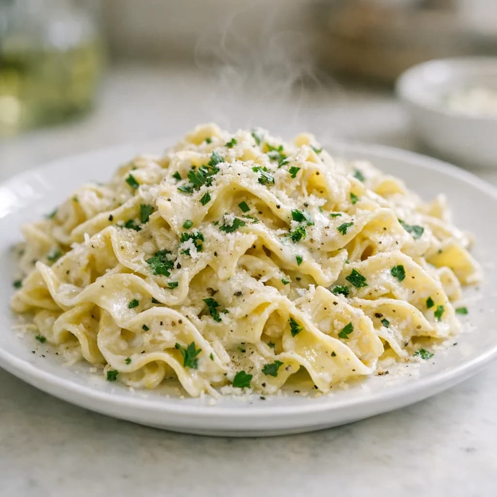 Creamy Parmesan Egg Noodles recipe