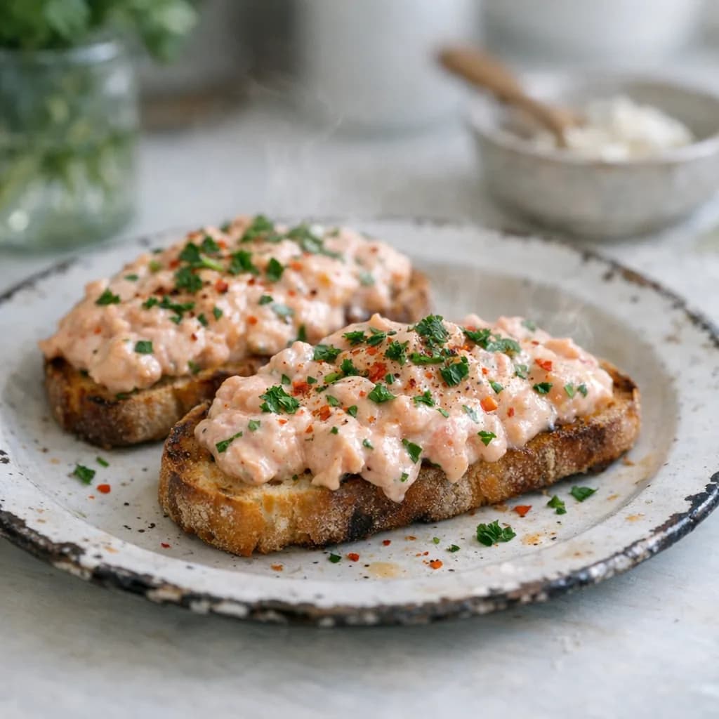 Creamy Salmon Toasts recipe