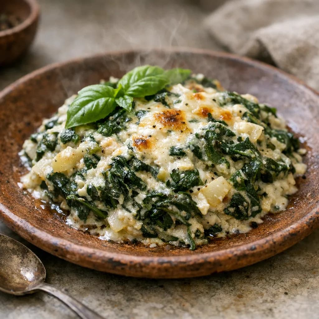 Creamy Spinach and Basil Bake recipe