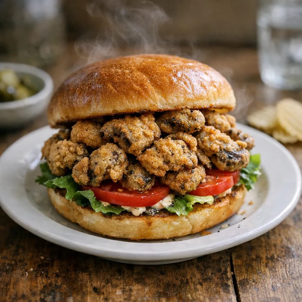 Crispy Fried Mushroom Sandwich recipe