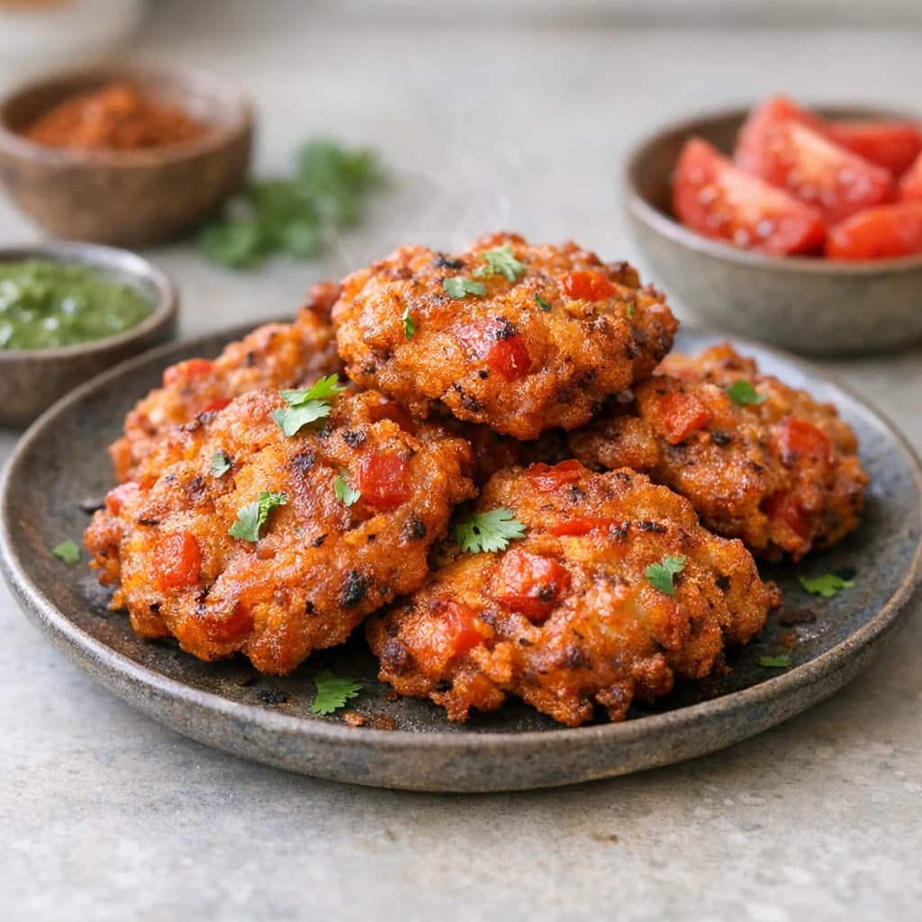 Crispy Spiced Tomato Fritters recipe