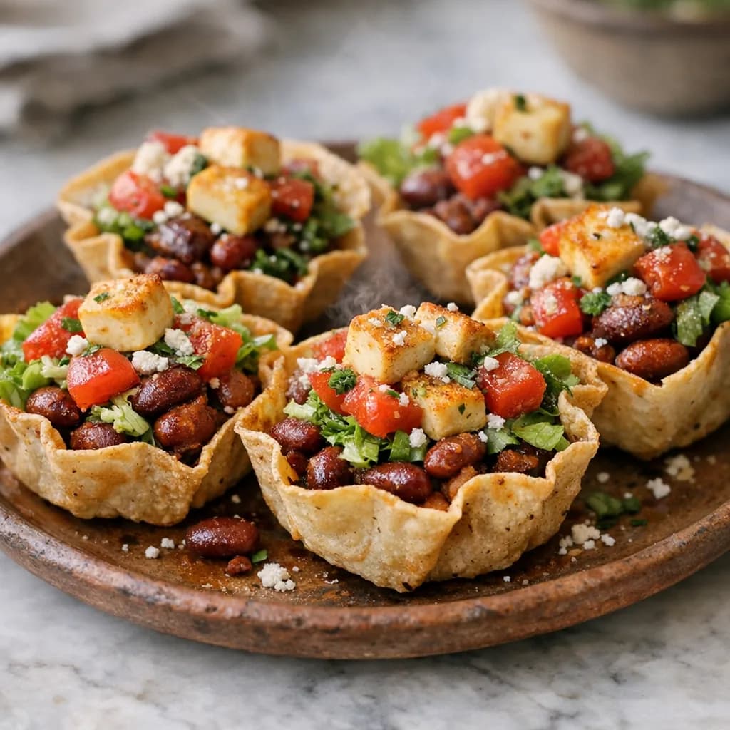Crispy Tortilla Bean Toppers recipe