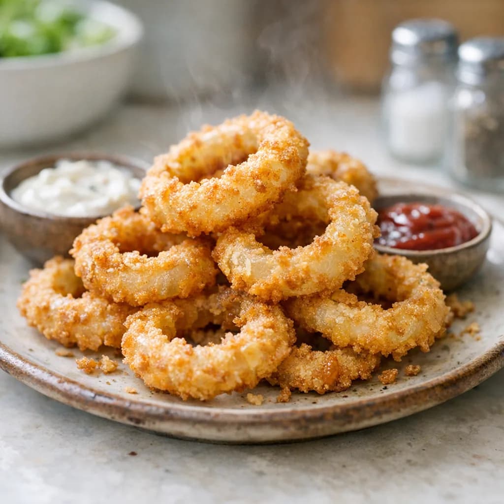 Crispy Vegetarian Onion Rings recipe
