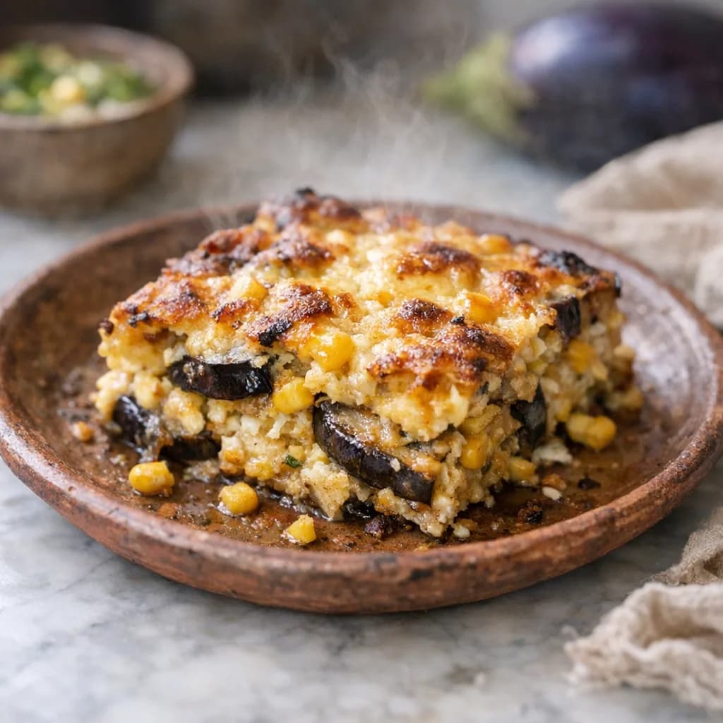Eggplant and Corn Dinner Bake recipe