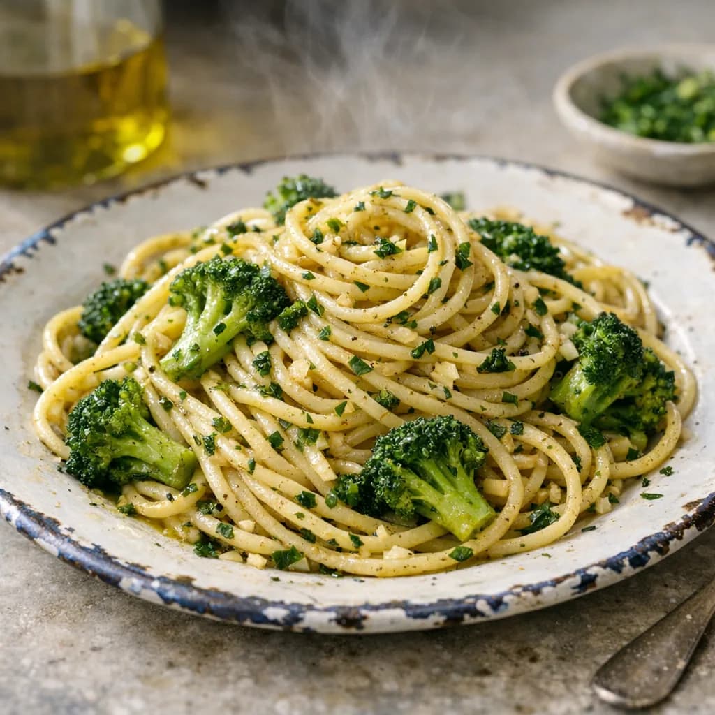 Garlic Broccoli Spaghetti recipe