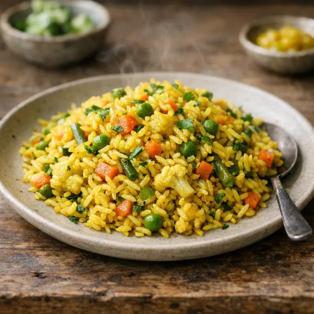 Golden Vegan Rice Pilaf recipe