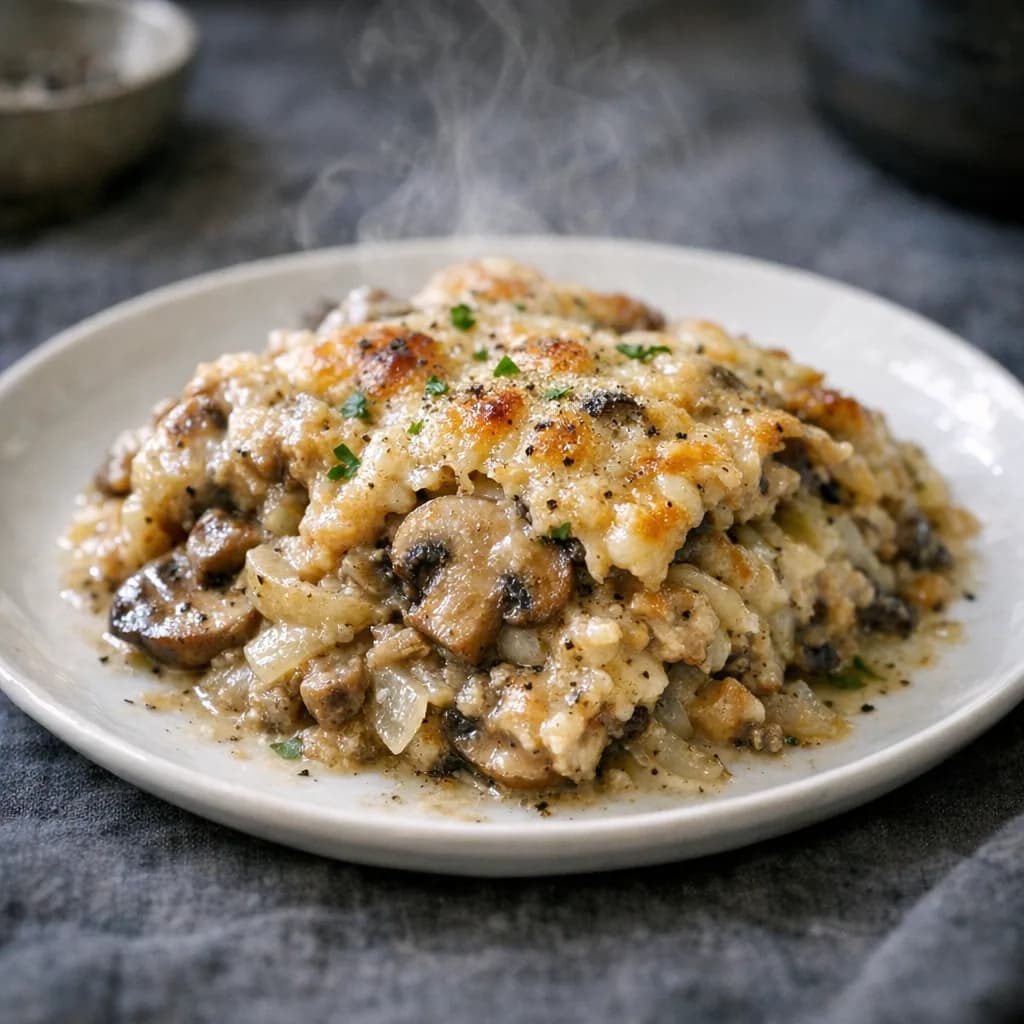 Halal Chicken and Mushroom Bake recipe