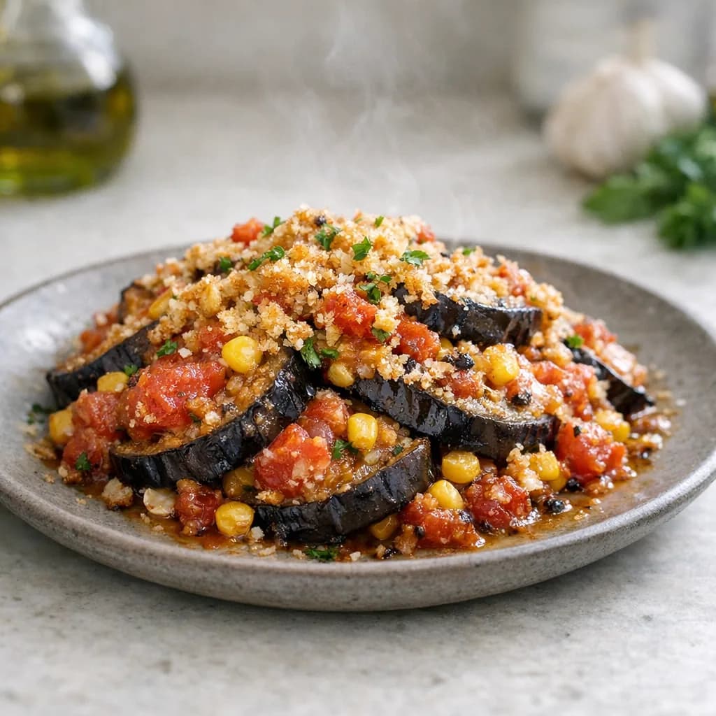 Halal Eggplant and Tomato Bake recipe