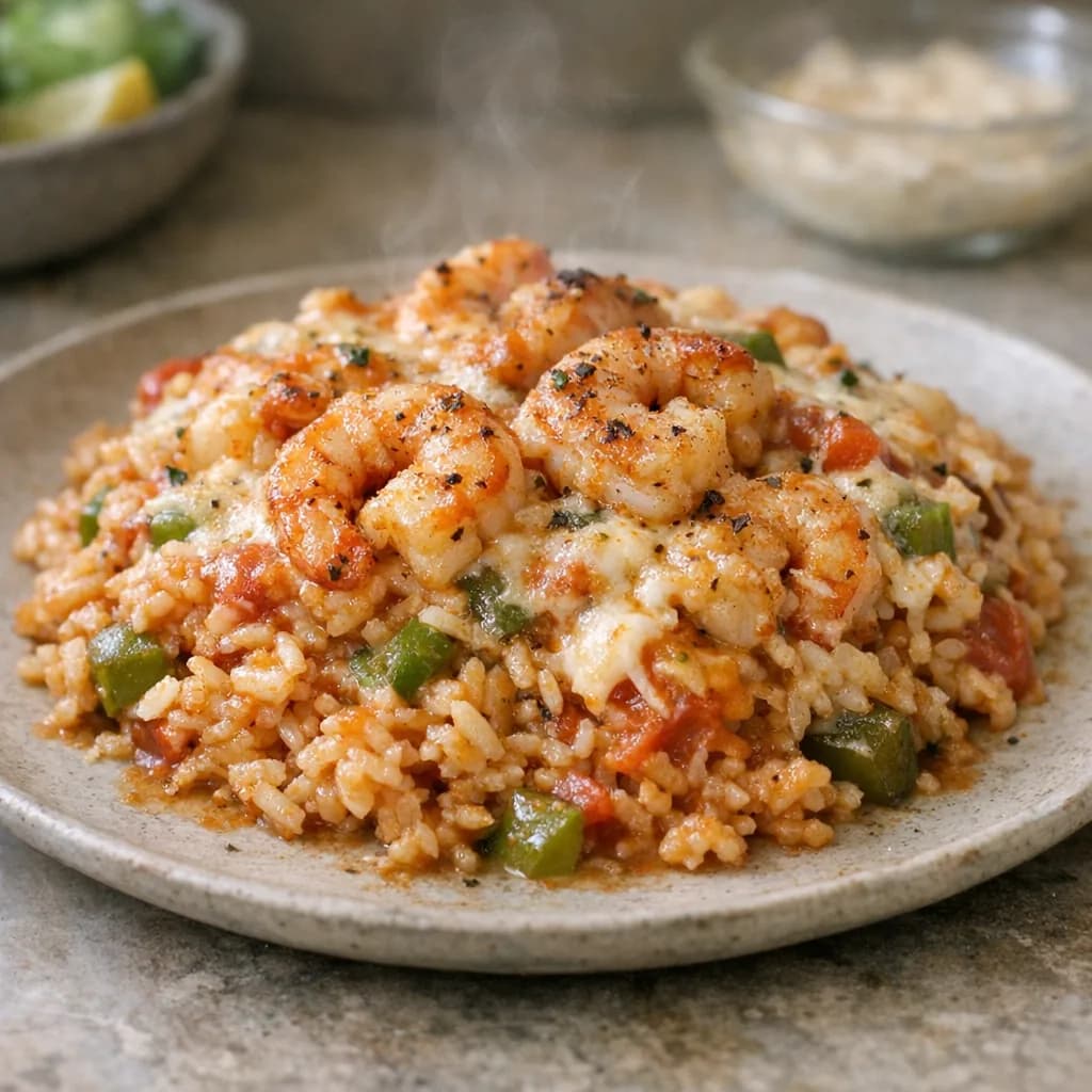Halal Shrimp and Rice Bake recipe