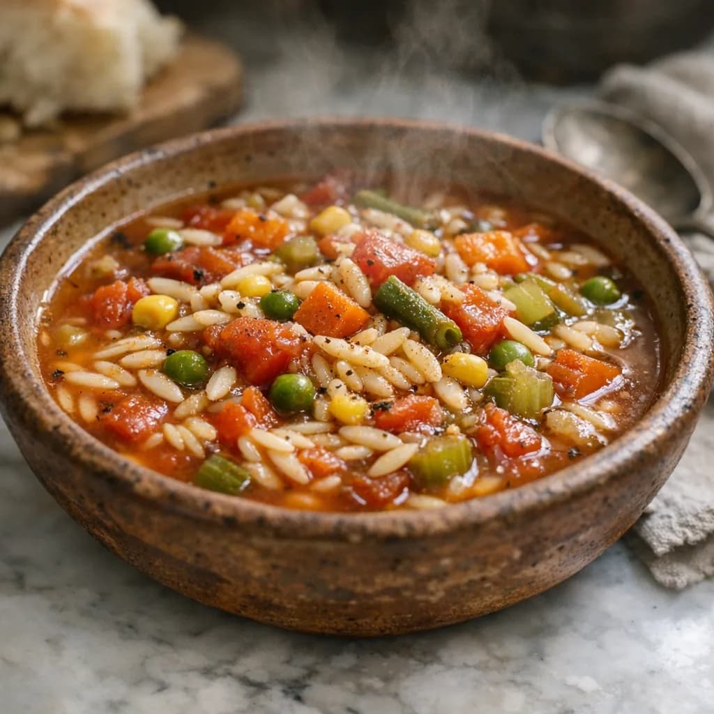 Hearty Beef and Orzo Dinner Soup recipe