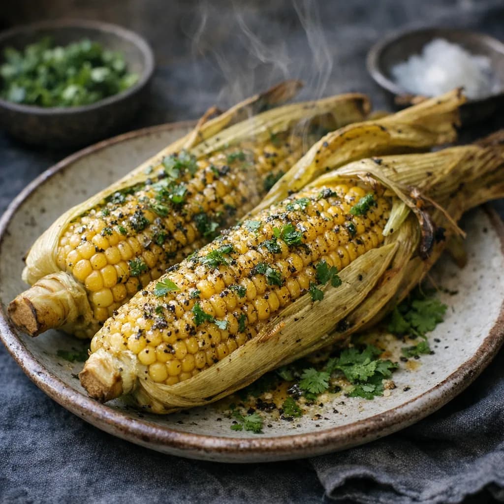 Herb-Infused Baked Corn in Husk recipe