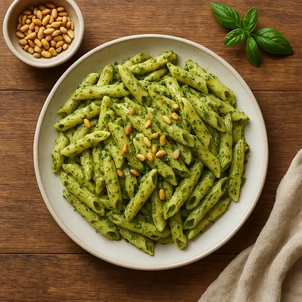 Indian-Style Creamy Pesto Pasta recipe