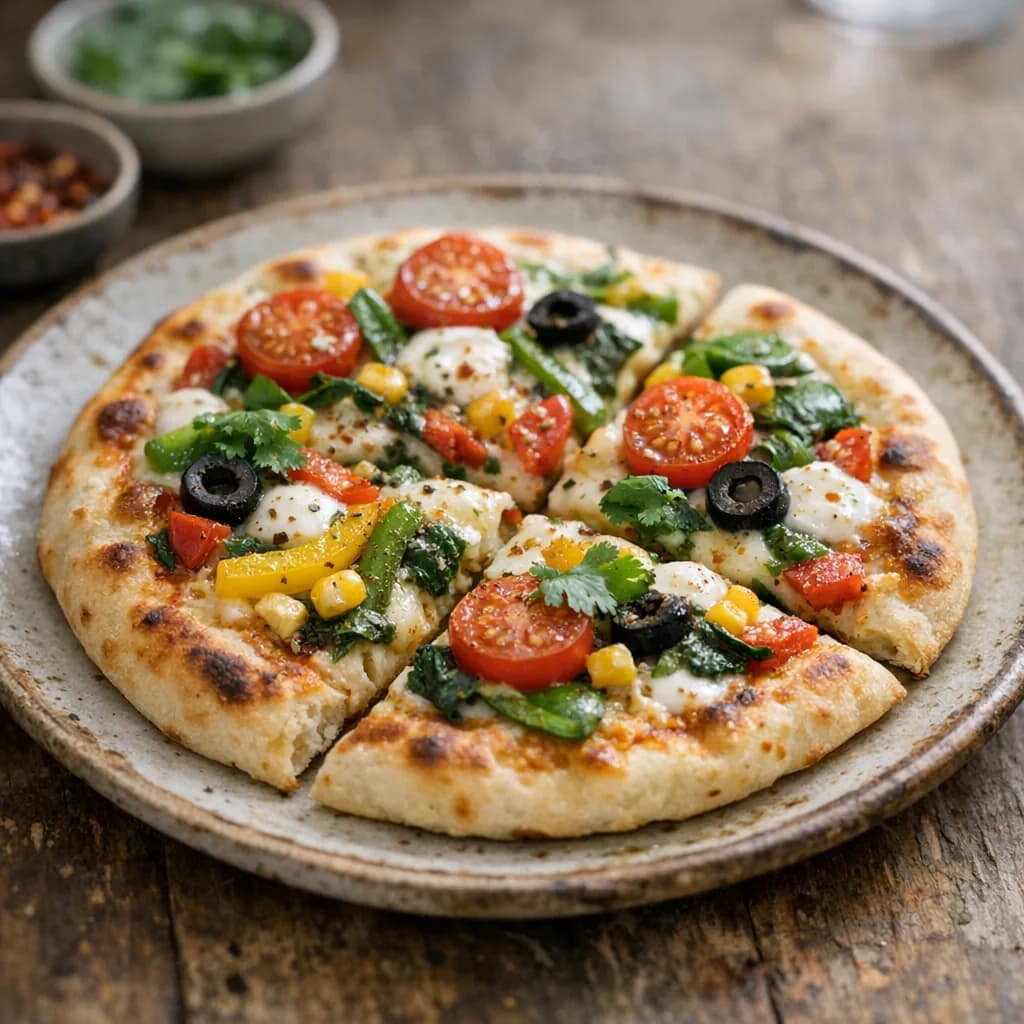 Jain-Friendly Flatbread Pizza recipe
