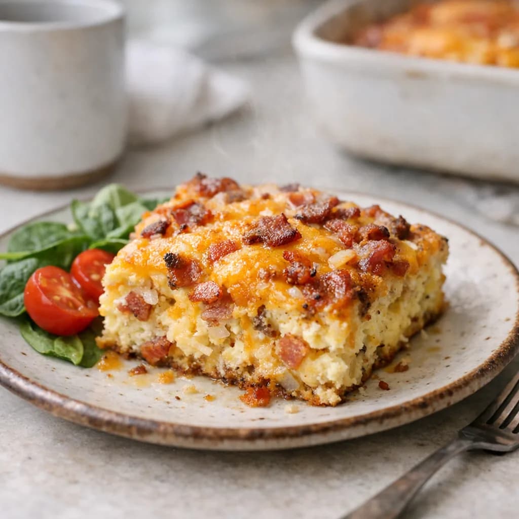 Cheddar and Pancetta Bake recipe