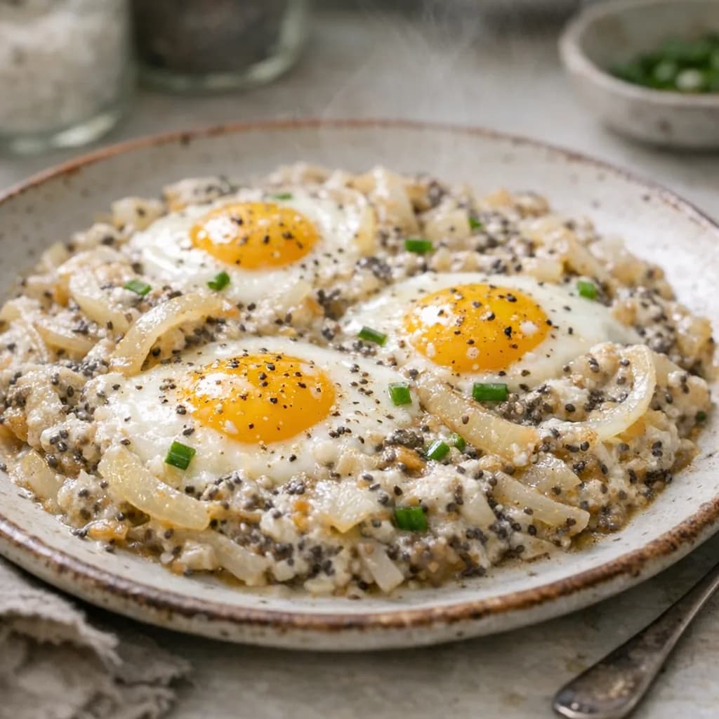 Creamy Onion and Chia Skillet recipe