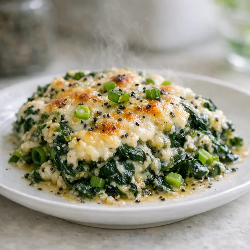 Keto Cheesy Spinach Bake recipe