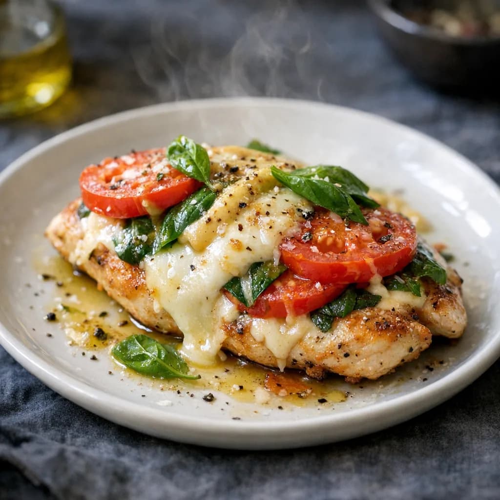 Keto Chicken Caprese Melt recipe