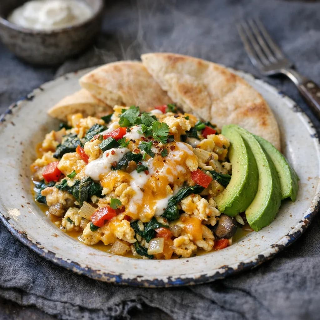 Creamy Cheddar Coconut Scramble recipe