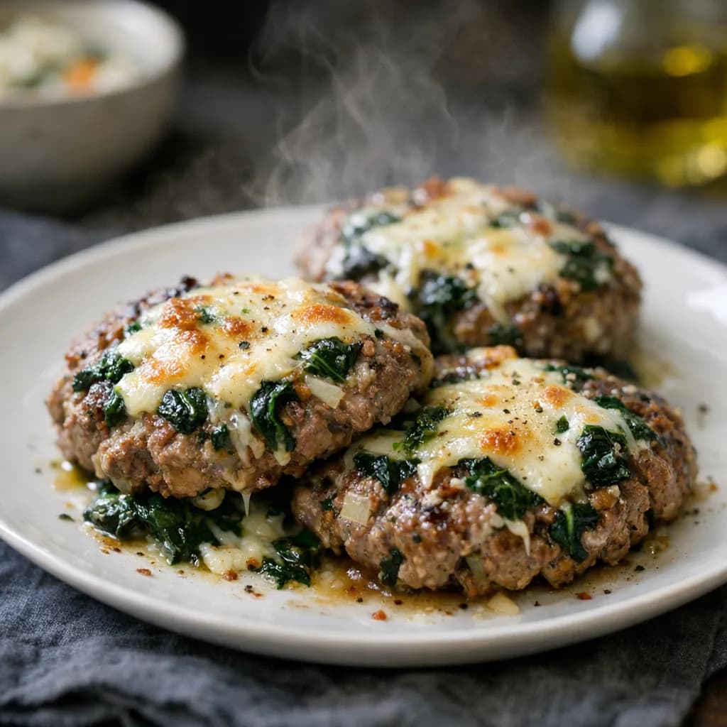 Keto Florentine Beef Patties recipe