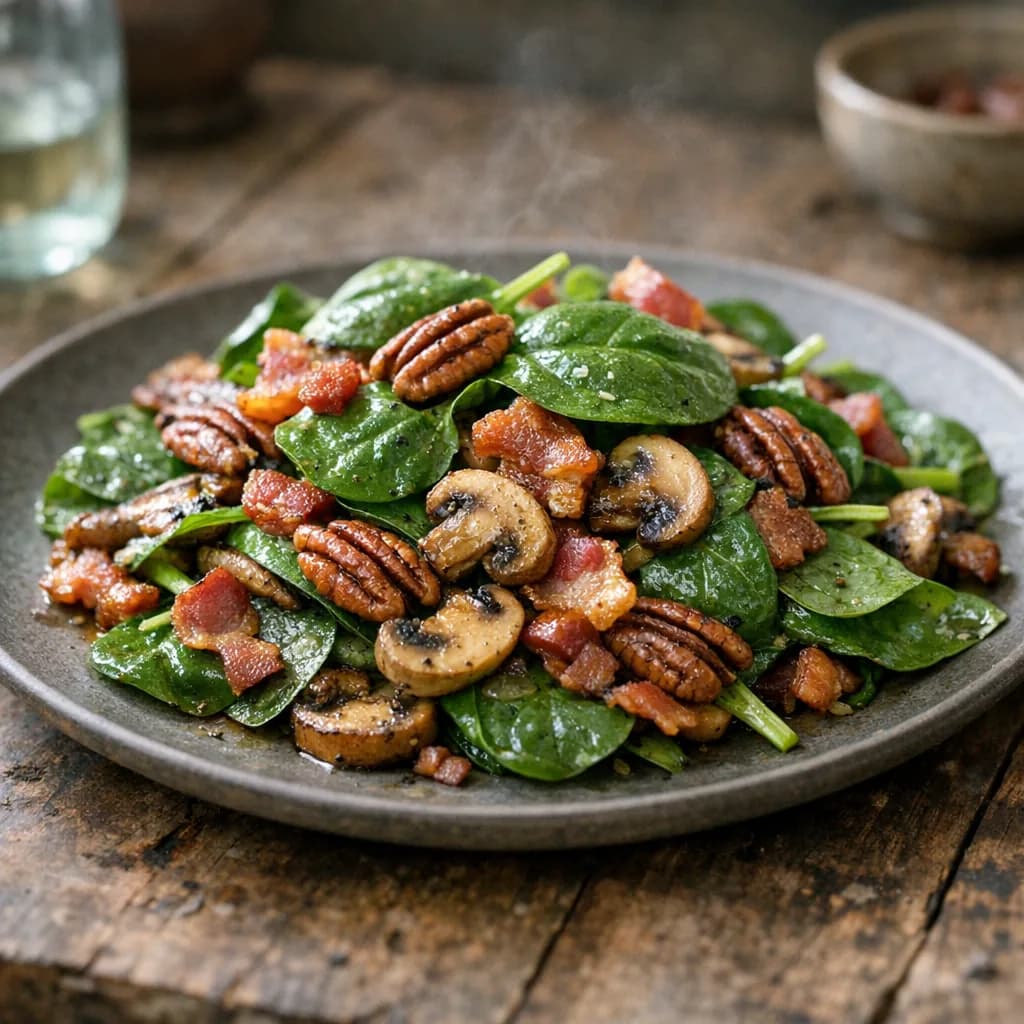 Keto Spinach and Pecan Salad recipe
